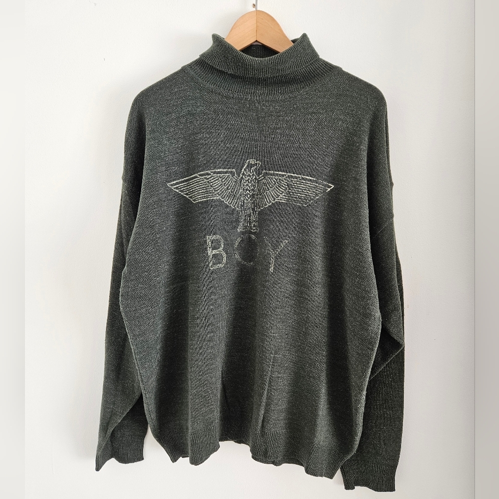 Vintage Boy London Long Sleeve Turtleneck Sweater Extra Large Punk Rock 80s 90s